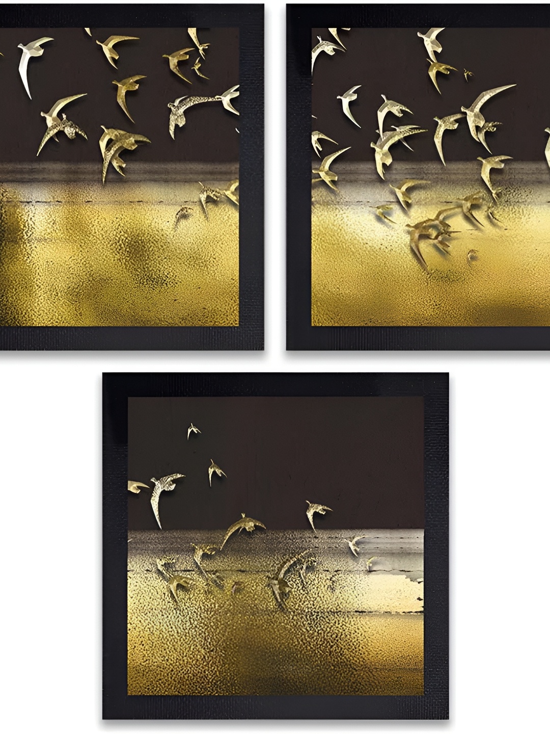 

PnF Black & Beige 3 Pieces Birds and Animals Wall Arts