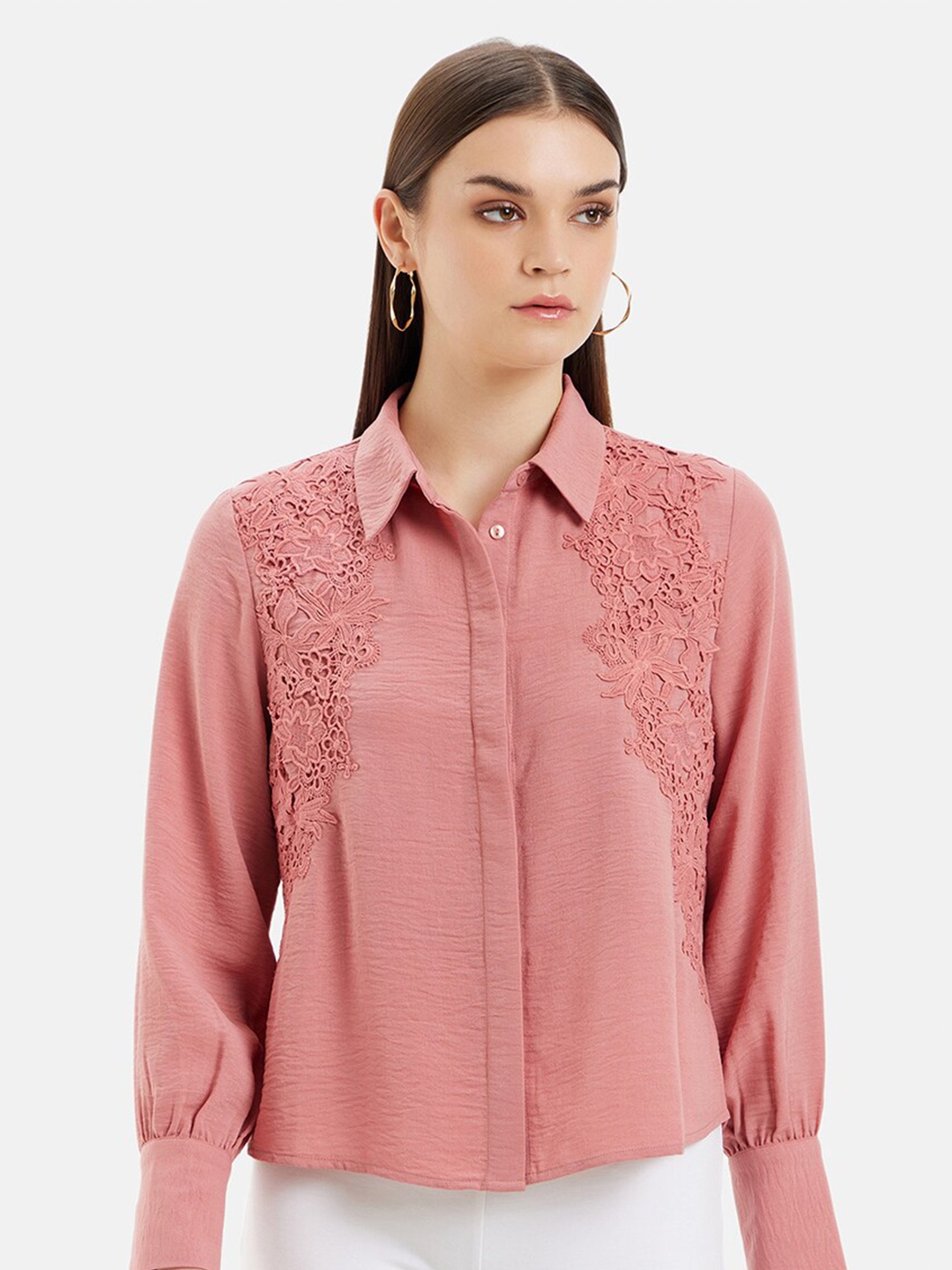 

Kazo Women Opaque Formal Shirt, Pink