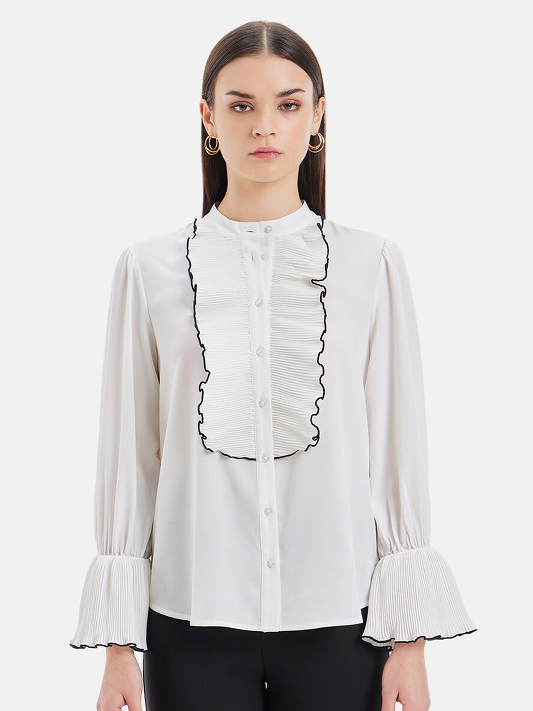 

Kazo Women Opaque Formal Shirt, White