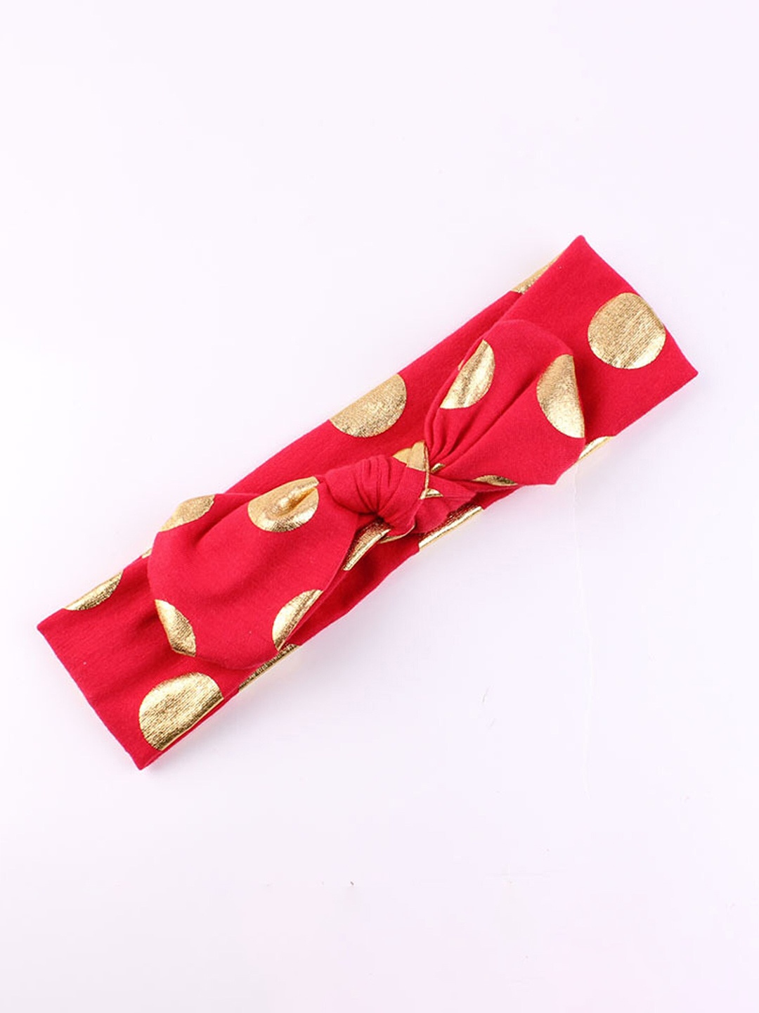 

BAESD Infant Girls Polka Dots Foil Printed Bow Detail Hairband, Red