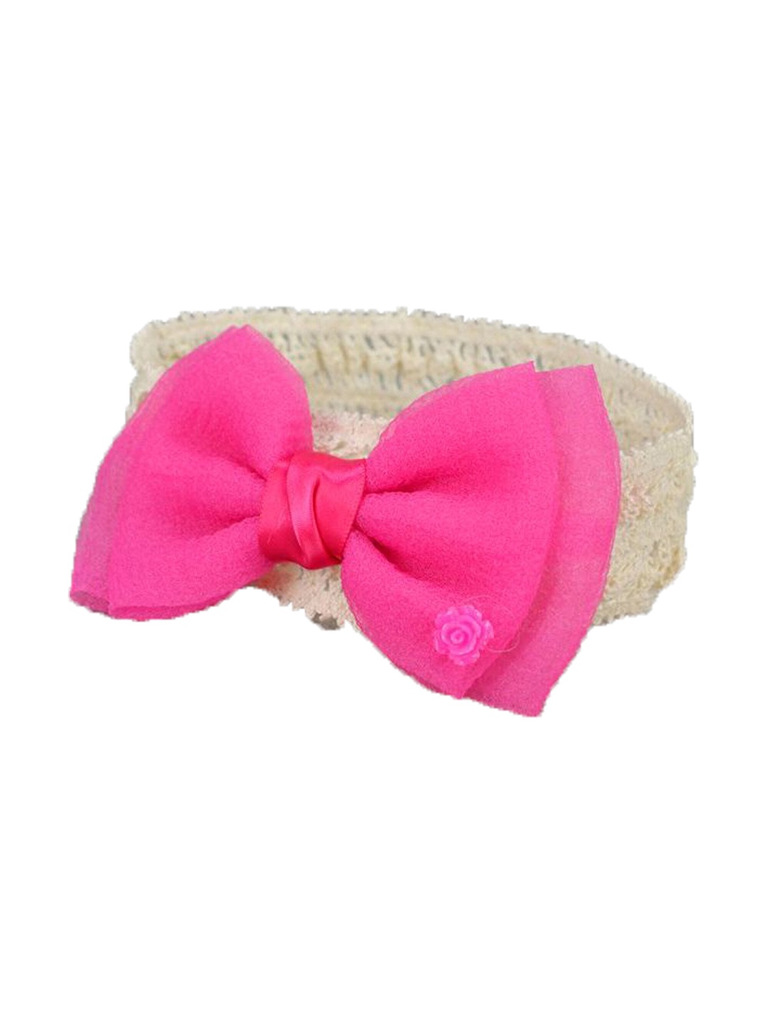 

BAESD Infant Girls Double Bow Lace Hairband, Fuchsia