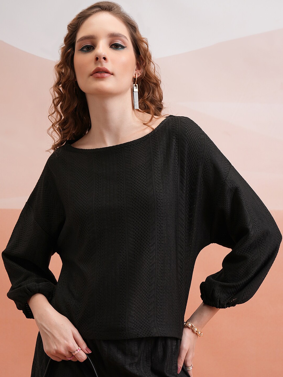 

Tokyo Talkies Batwing Sleeve Top, Black