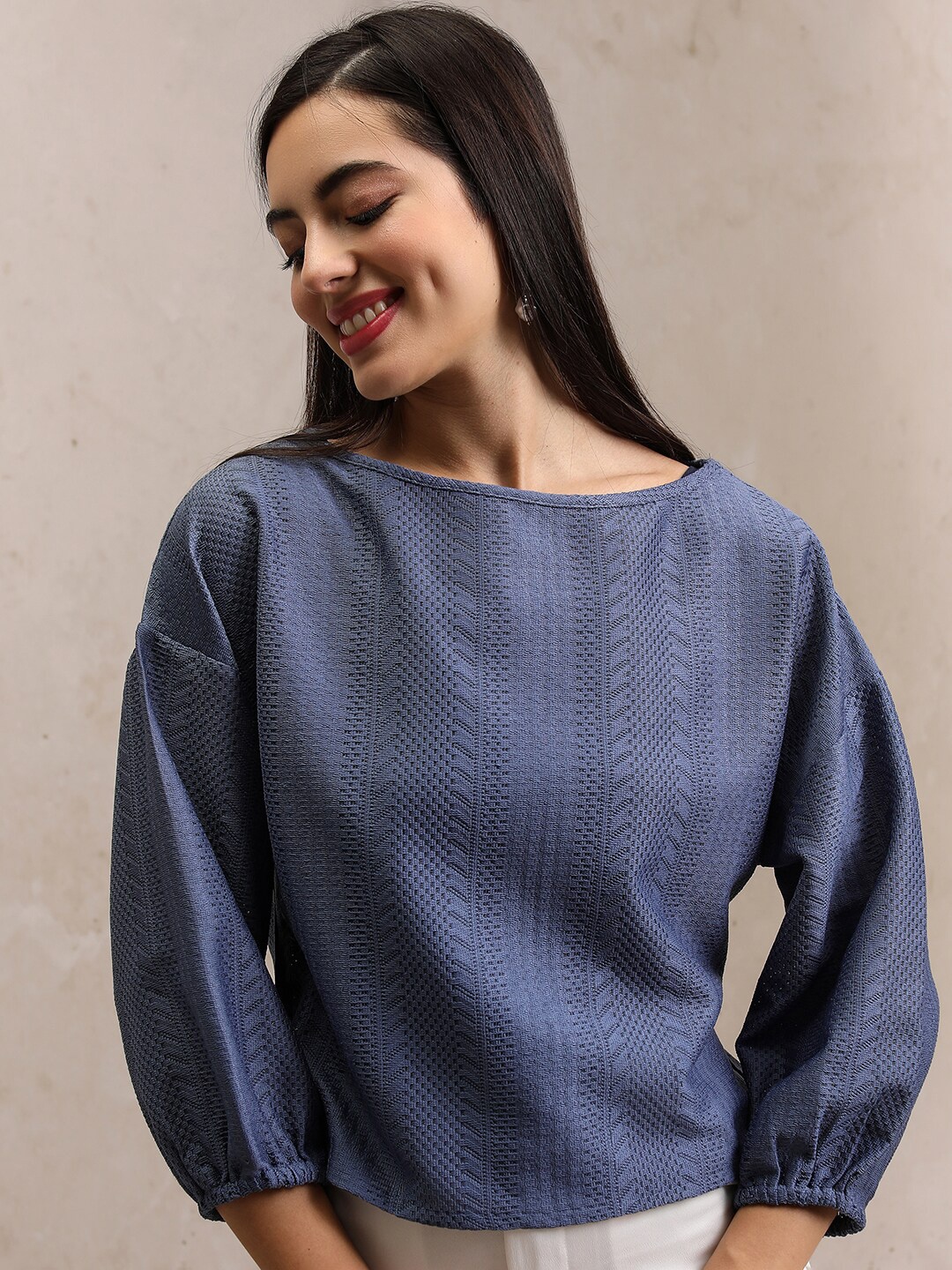 

Tokyo Talkies Self Design Top, Blue