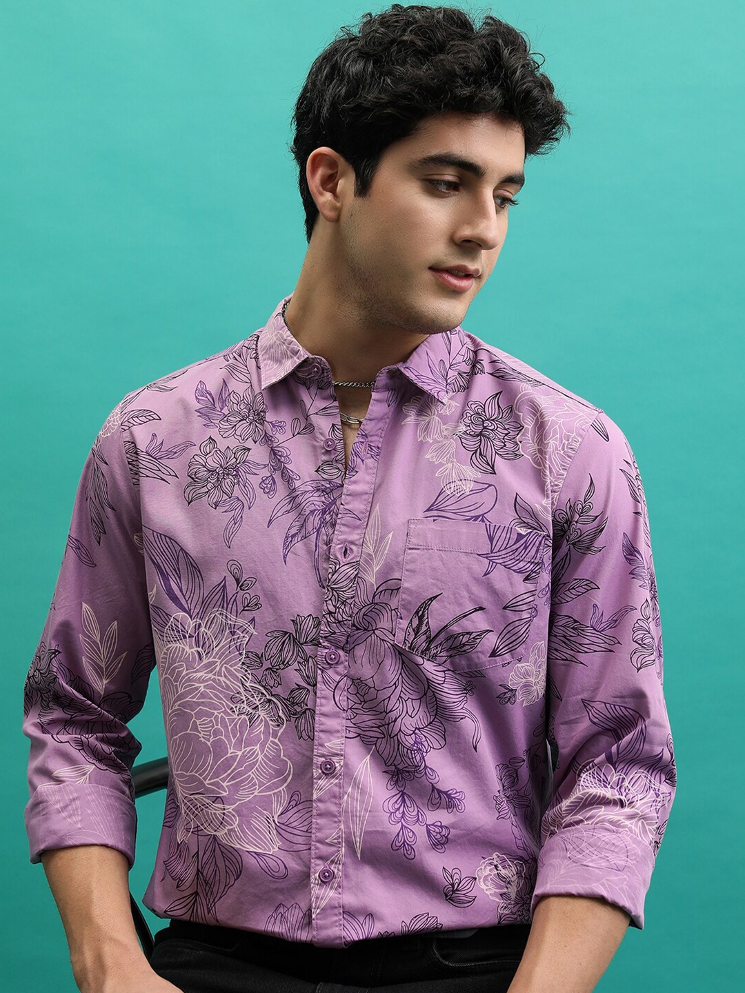 

Highlander Men All Over Printed Shirt, Lavender