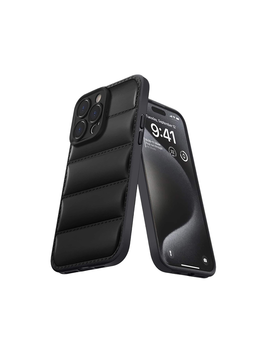 

Karwan iPhone 15 Pro Max Silicone Mobile Back Case, Black