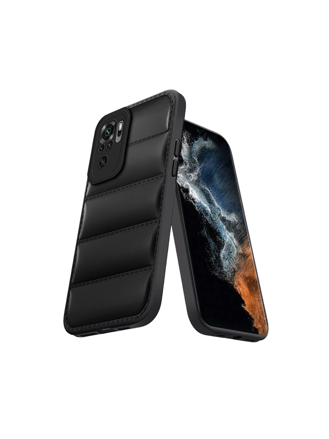

Karwan Redmi Note 10 Silicone Mobile Back Case, Black