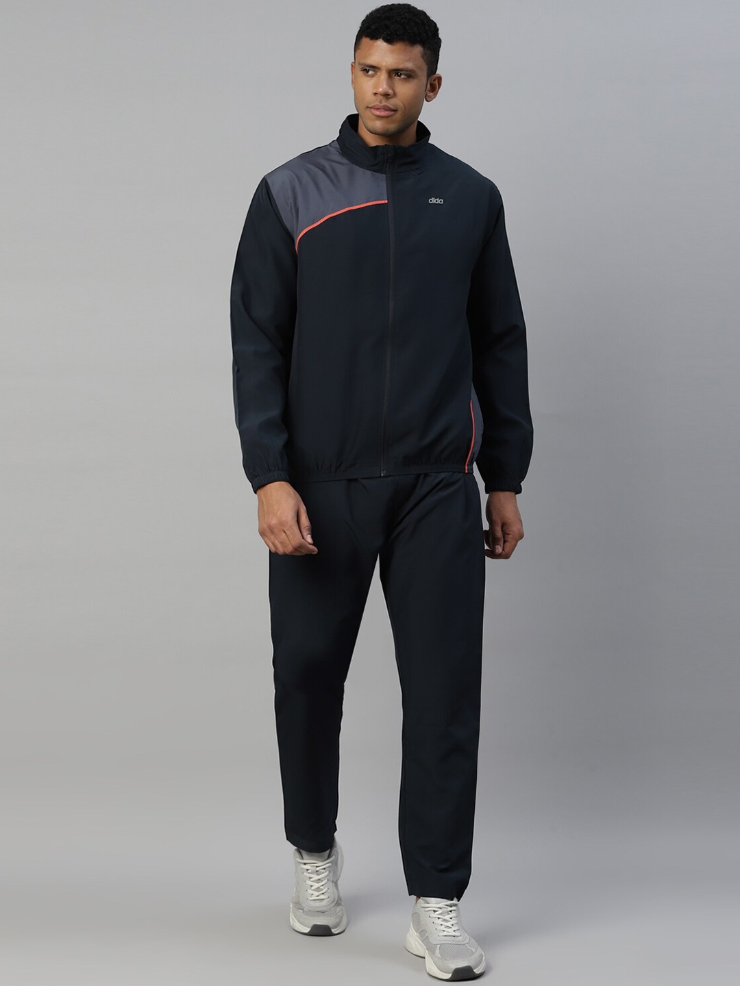 

DIDA Men Versatile Colorblock Quick-Dry Activewear Sports Training Track Suit, Navy blue