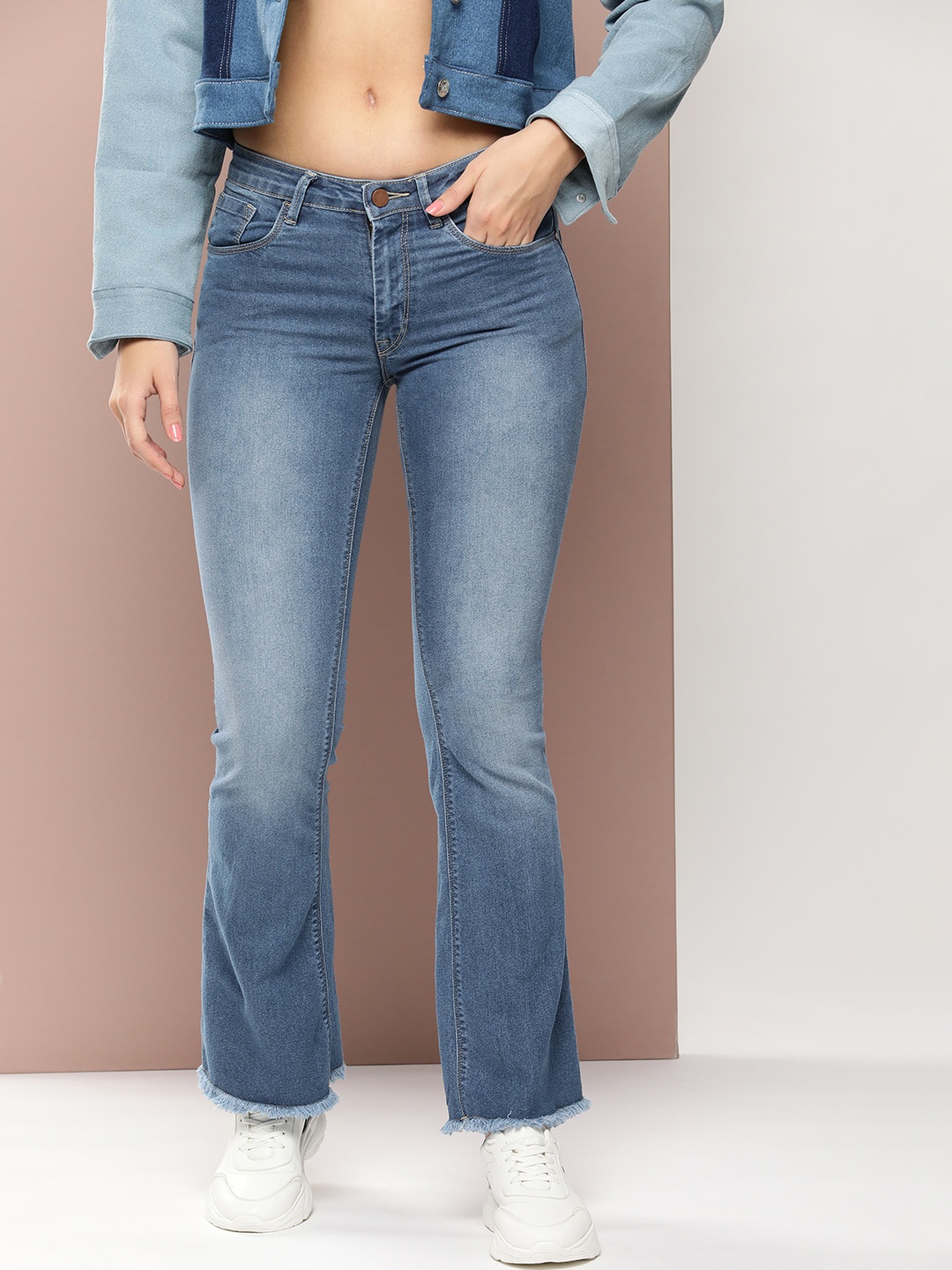 

Harvard Women Bootcut Light Fade Stretchable Jeans, Blue