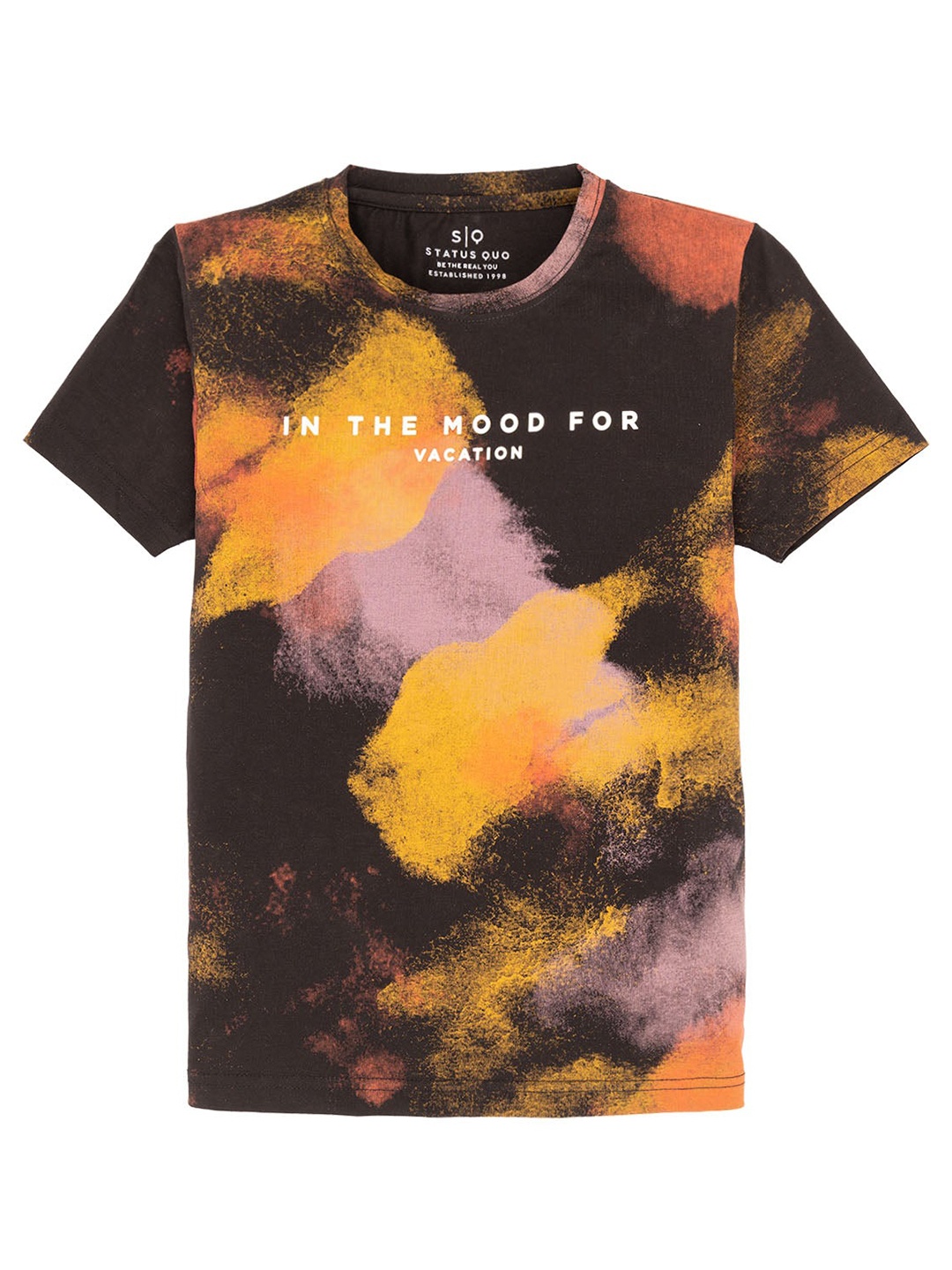 

Status Quo Boys Printed Round Neck T-Shirt, Black