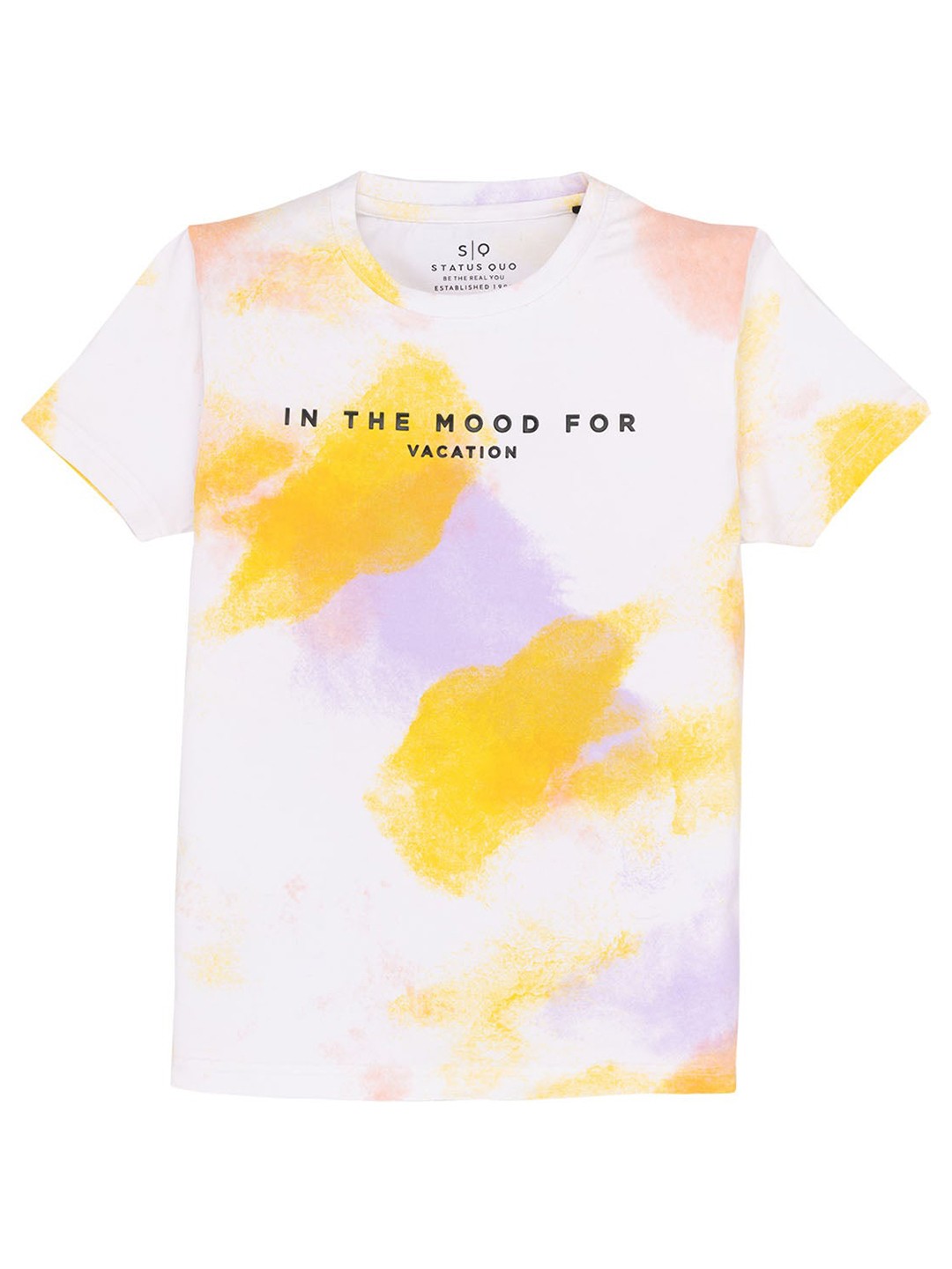 

Status Quo Boys Printed Round Neck T-Shirt, Off white