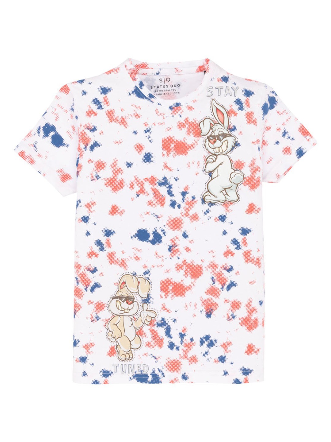 

Status Quo Boys Abstract Printed Pure Cotton T-shirt, White