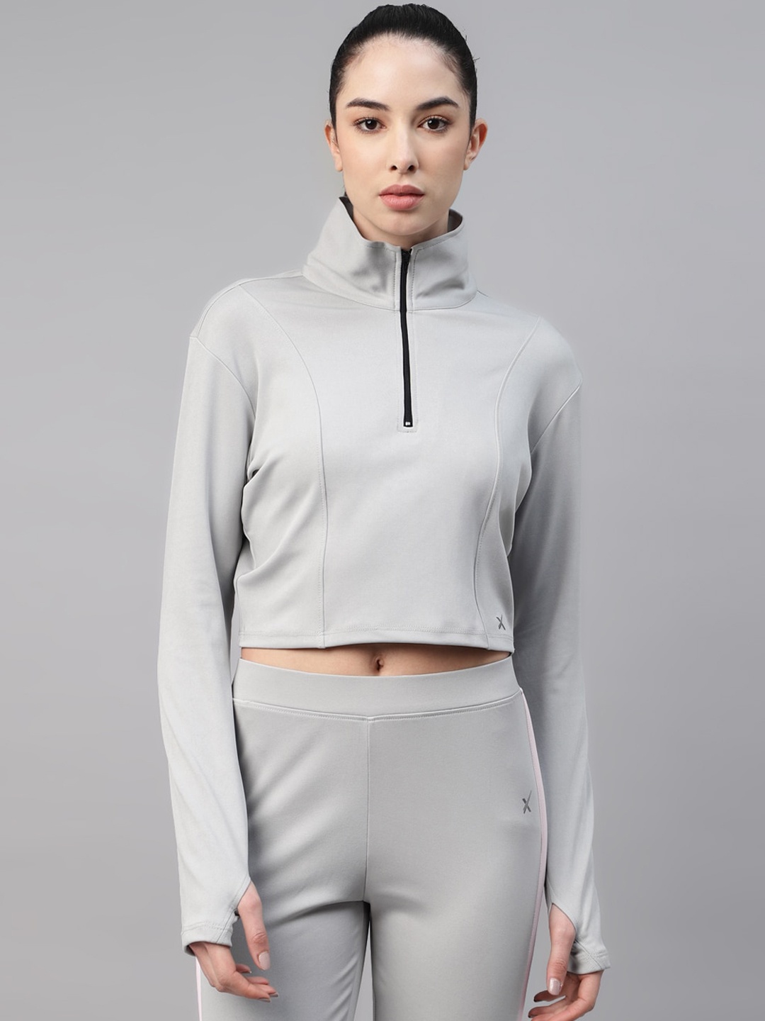 

HRX by Hrithik Roshan Women Crop Sporty Jacket, Grey