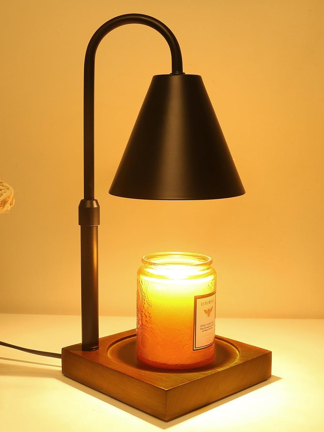 

AuraDecor Black Table Lamp With Scented Jar Candle
