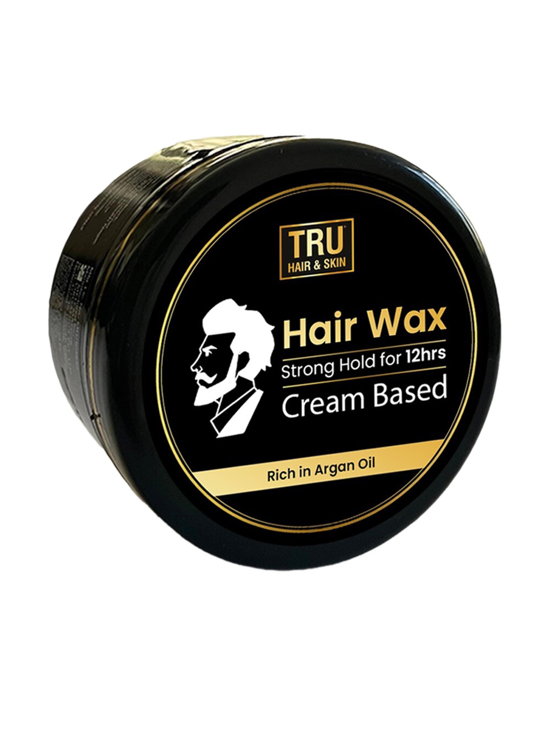 

TRU HAIR Strong Hold for 12-Hours Hair Wax Cream with Argan Oil - 100 g, Black