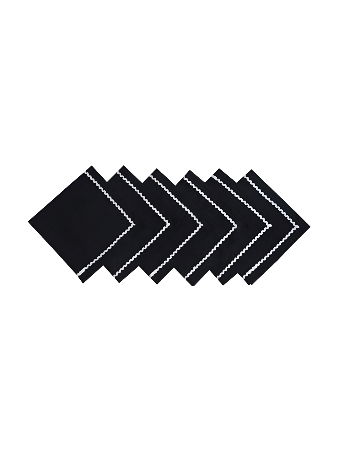 

FOVEROS 6 Pieces Black Cotton Dinner Table Napkins