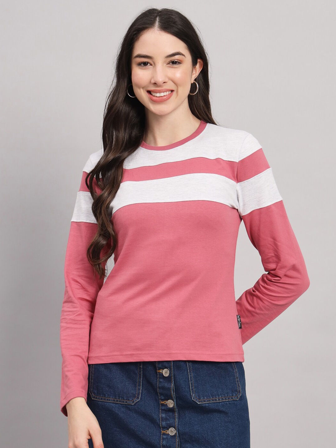 

The Dry State Women Colourblocked T-shirt, Rose