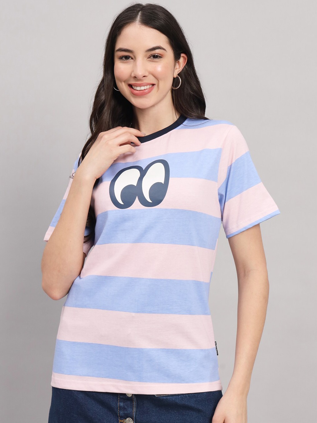 

The Dry State Women Striped Pockets T-shirt, Peach