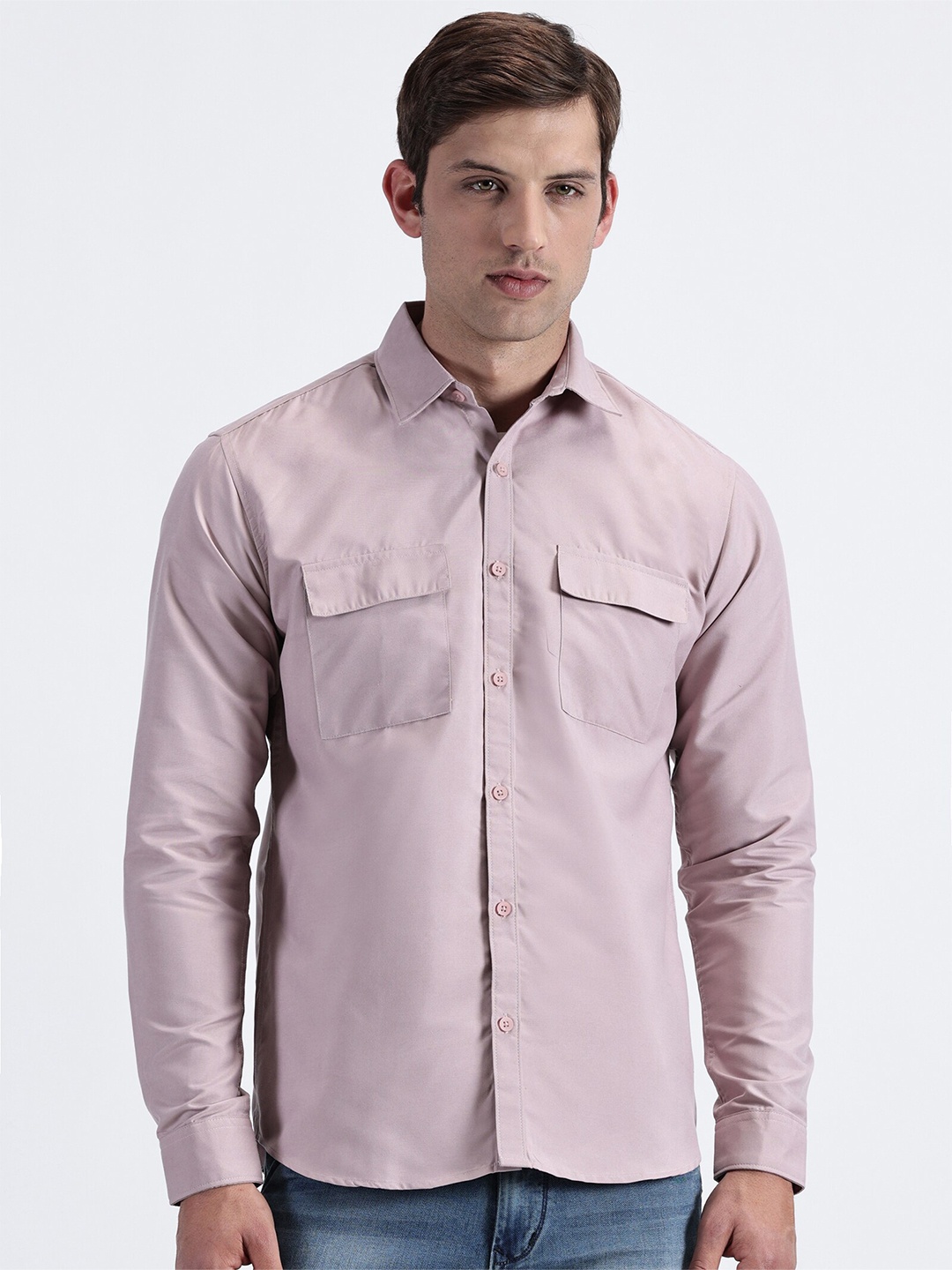 

MISCHIEF MONKEY Men Classic Opaque Casual Shirt, Pink