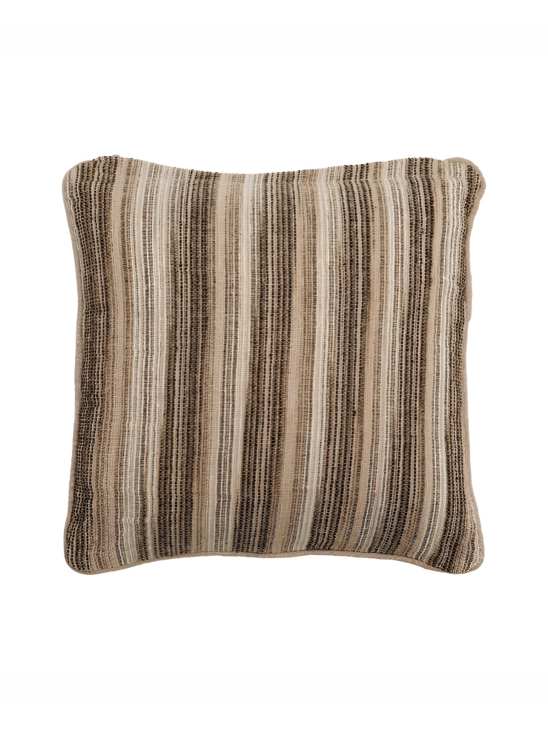 

HOSTA HOMES Brown & White 5 Pcs Striped Velvet Square Cushion Covers