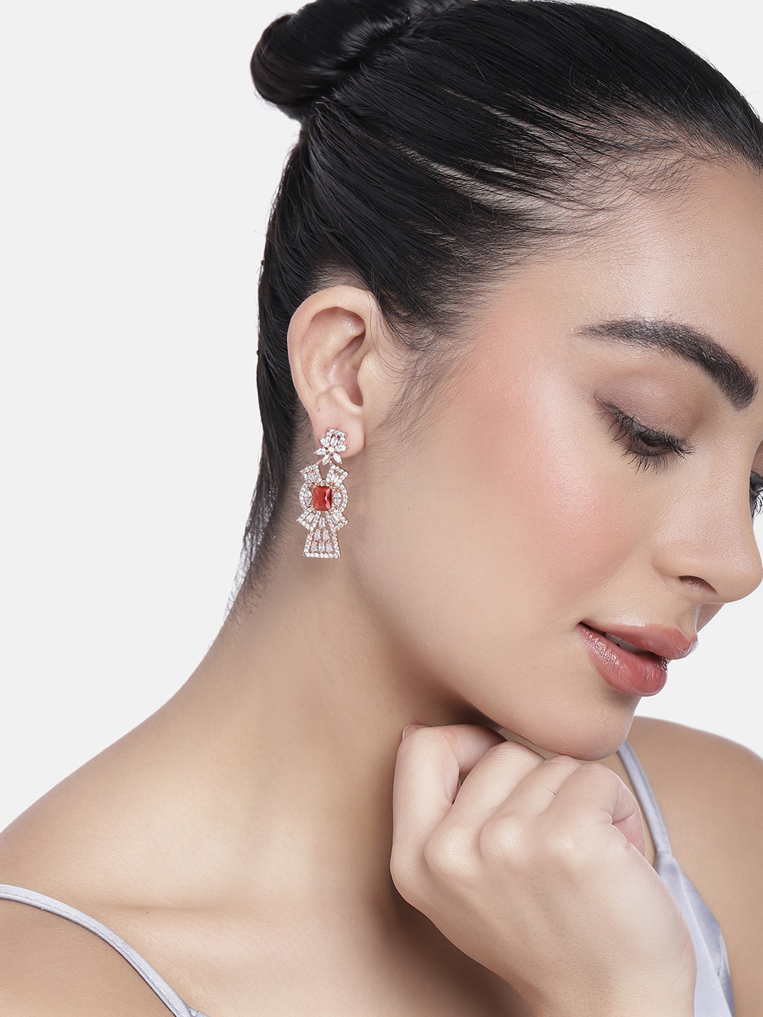 

Estele Contemporary Drop Earrings, Pink