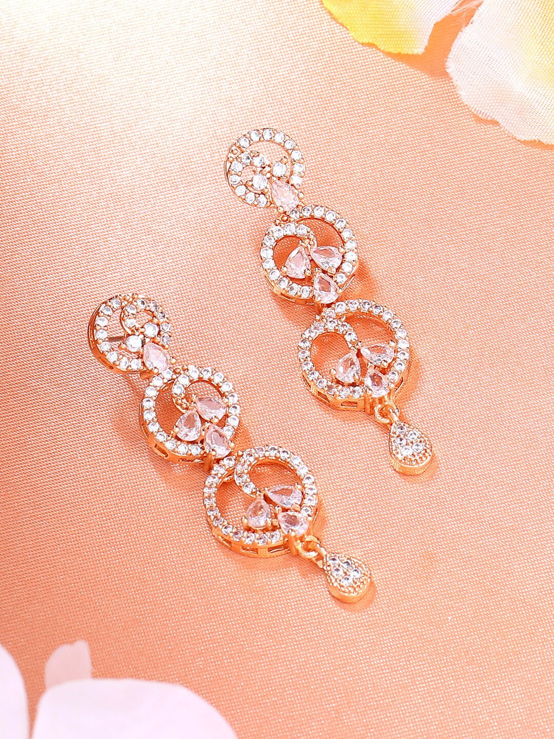 

Estele Geometric Drop Earrings, White