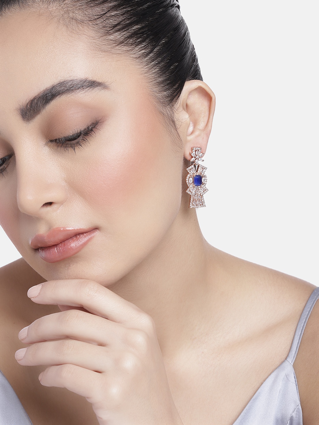 

Estele Contemporary Drop Earrings, Blue
