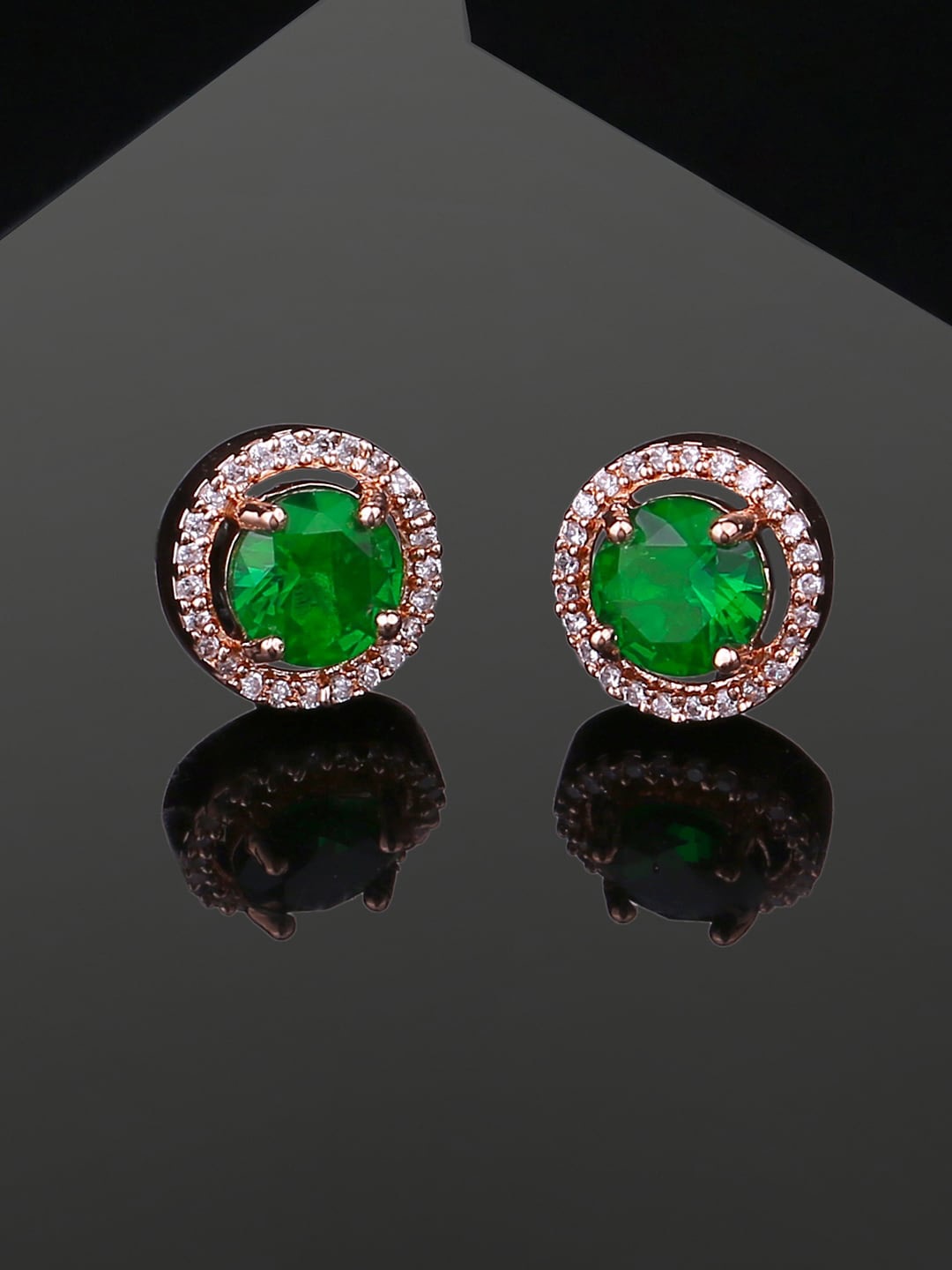 

Estele Circular Studs Earrings, Green