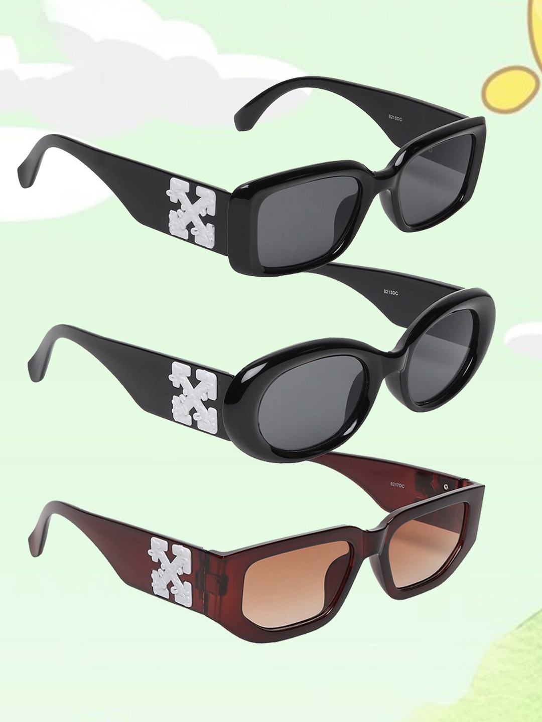 

EPICINK hob Unisex Pack Of 3 Assorted Sunglasses With UV Protected Lens