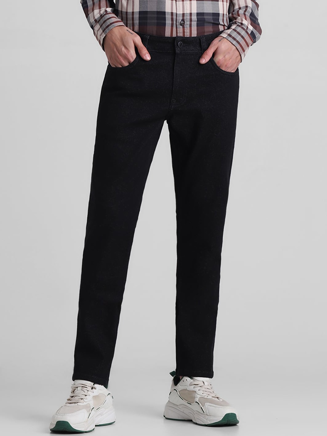 

Jack & Jones Men Slim Fit Low-Rise Stretchable Jeans, Black