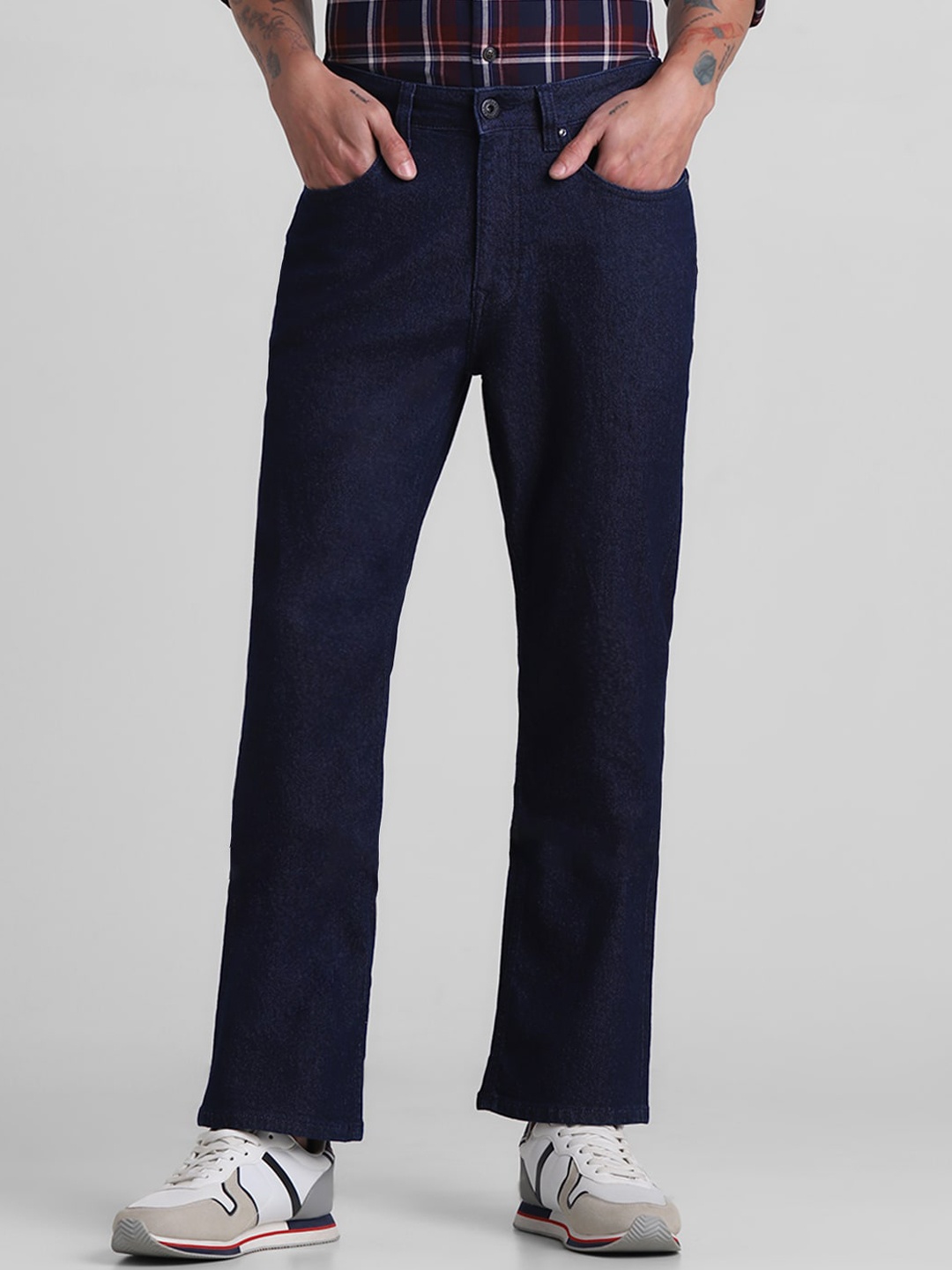 

Jack & Jones Men High-Rise Straight Fit Stretchable Jeans, Blue