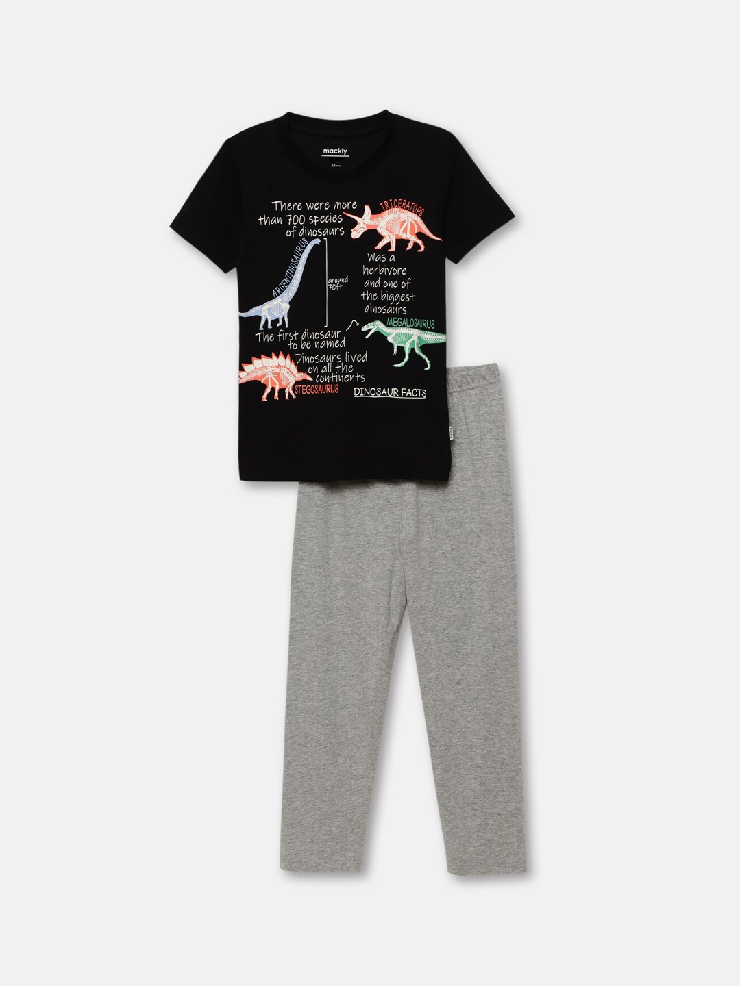 

mackly Boys Graphic Printed Pure Cotton Night suit, Black