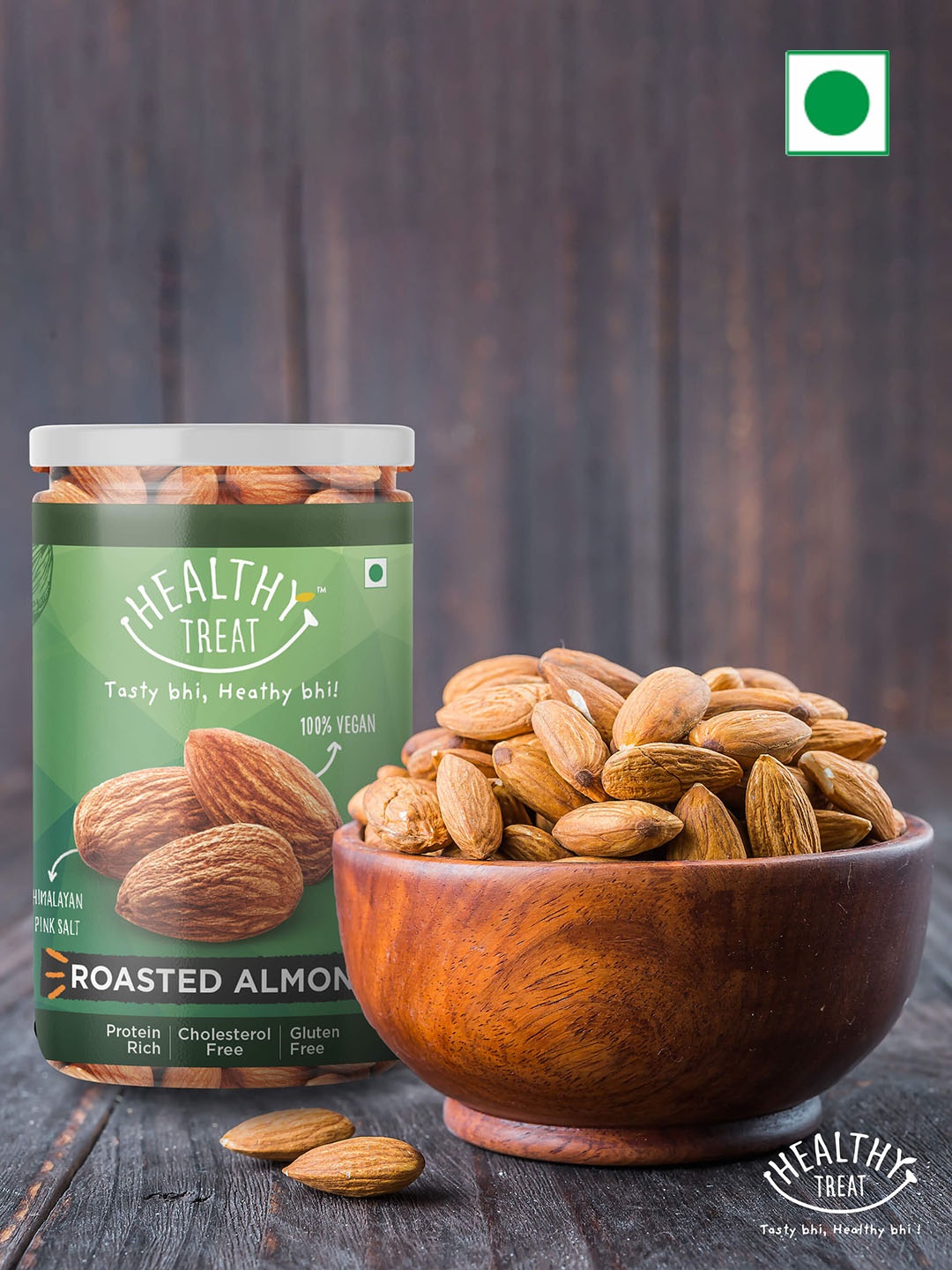 

Healthy Treat Pack Of 2 Roasted Almond And Cashew -200g Each, Blue