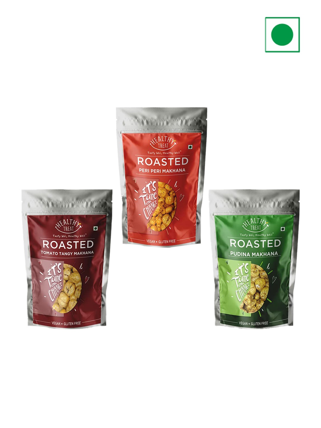 

Healthy Treat Set of 3 Roasted Makhana-180 gm, Green