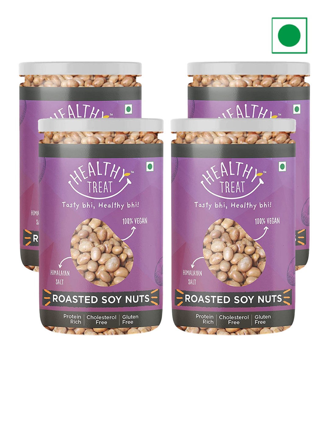 

Healthy Treat Pack Of 4 Roasted Soyabean-200g Each, Purple