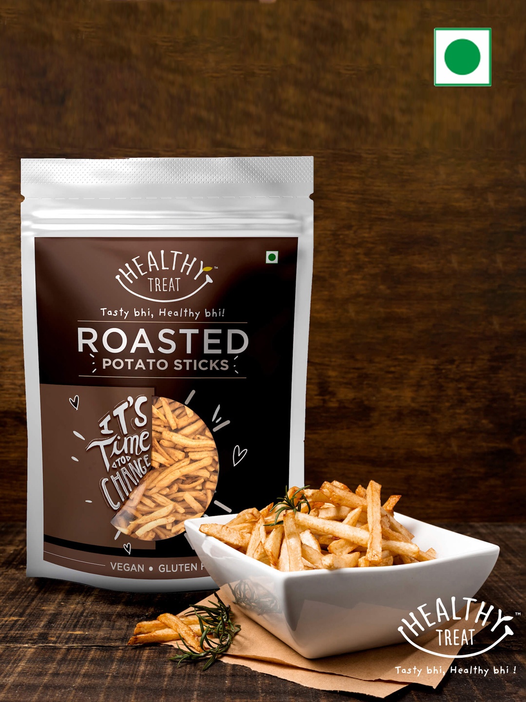 

Healthy Treat Set of 6 Roasted Potato Sticks-100g Each, Brown