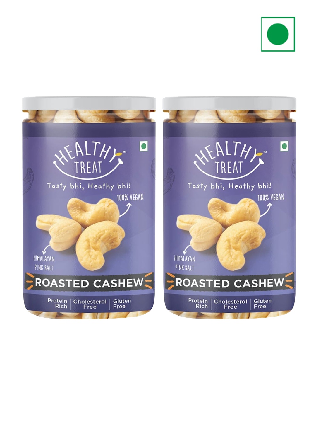 

Healthy Treat Set Of 2 Premium Roasted Cashew-200 gm Each, Off white
