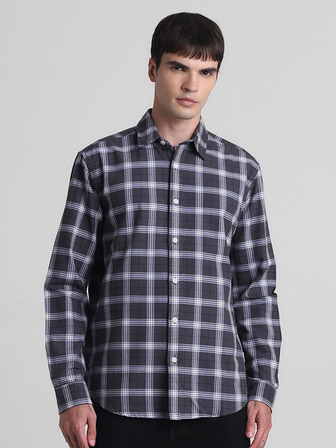 

Jack & Jones Men Opaque Checked Casual Shirt, Black