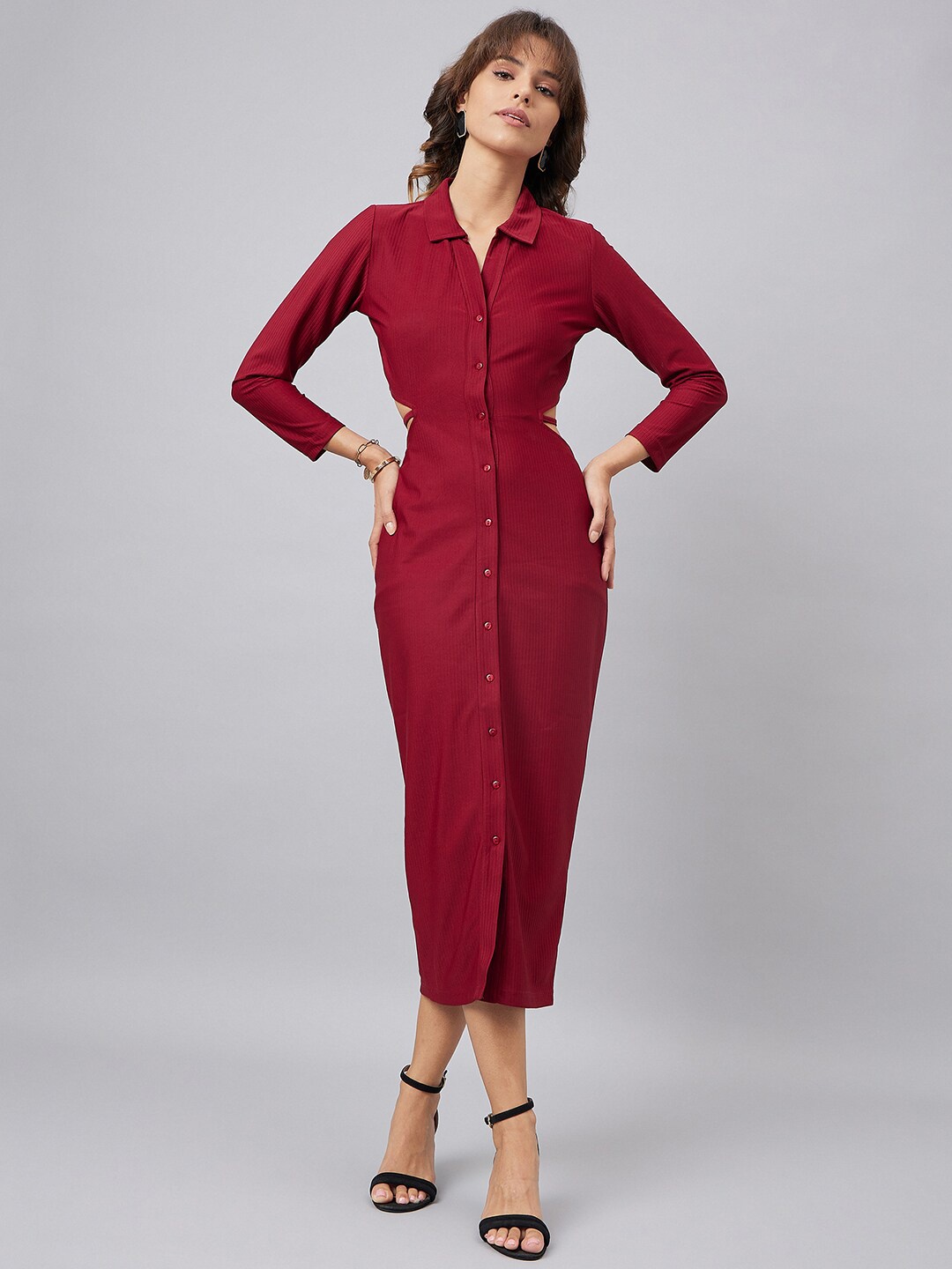 

Orchid Hues Sheath Midi Dress, Red