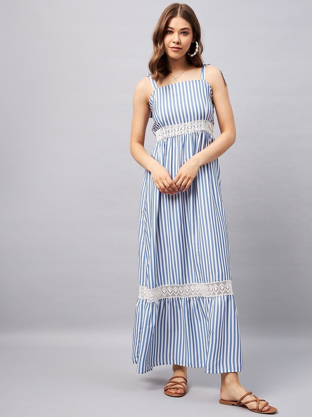 

Orchid Hues Striped Maxi Dress, Blue