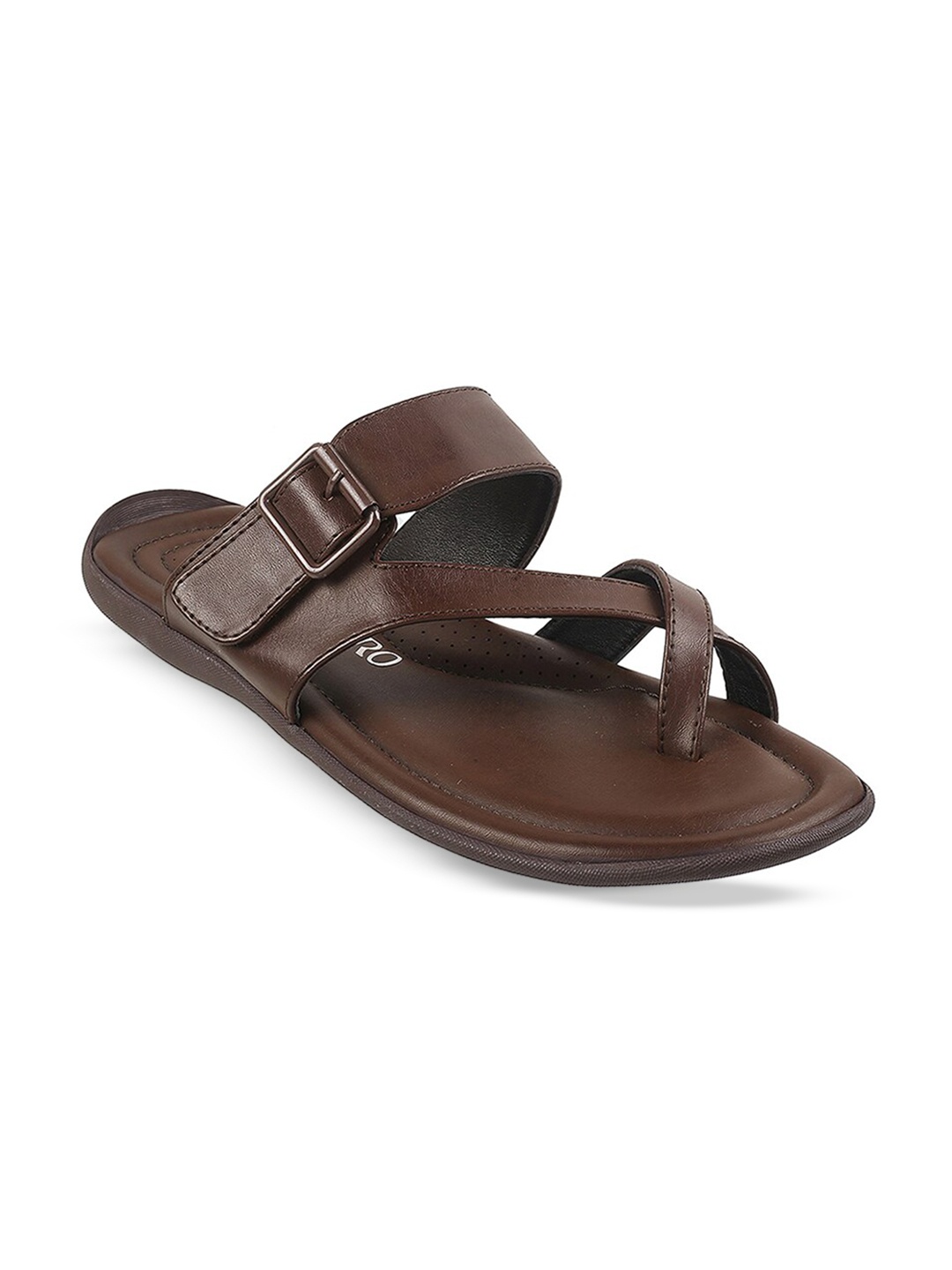 

Metro Buckle Detail One Toe Comfort Sandals, Brown
