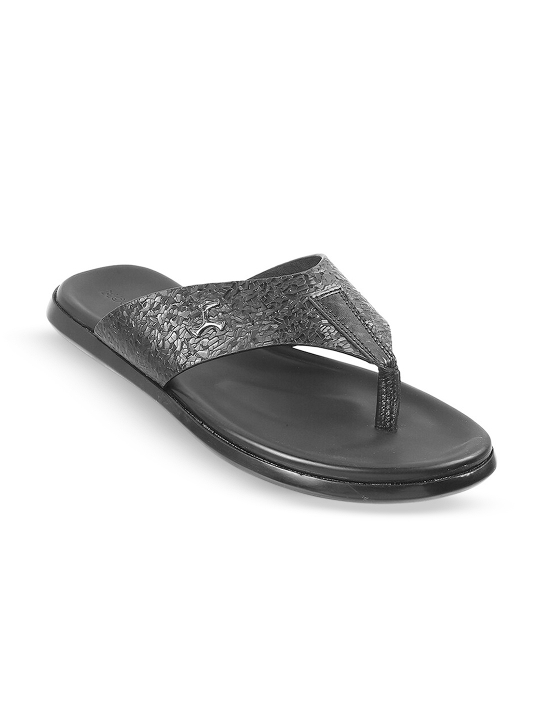 

Mochi Textured Leather Comfort Sandals, Black