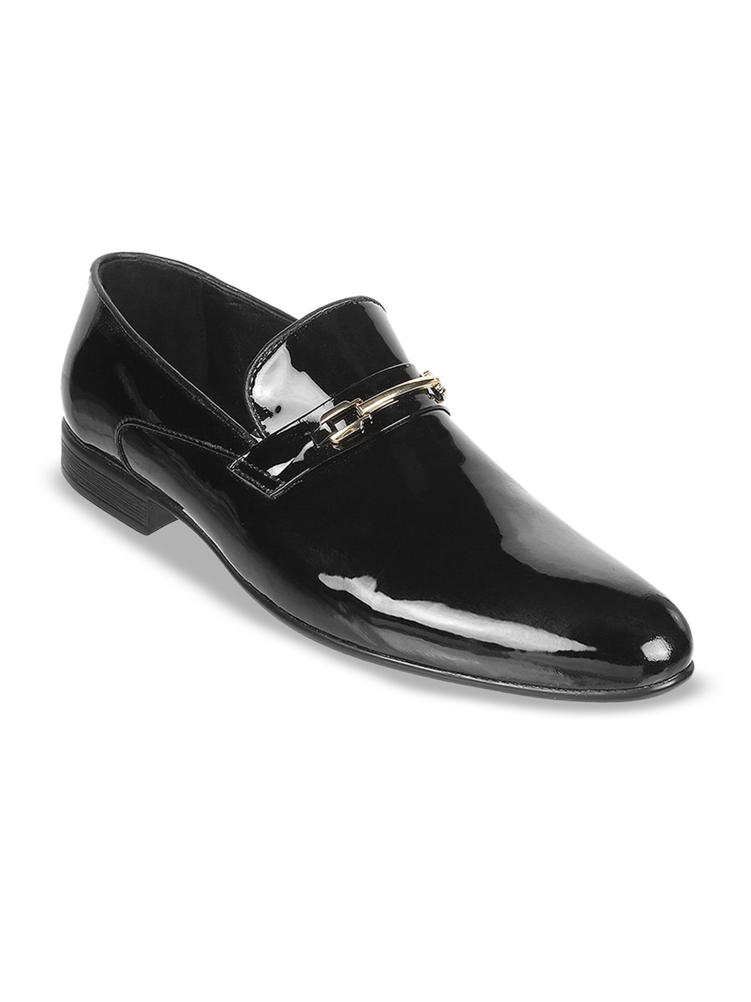 

Mochi Men Leather Formal Loafers, Black