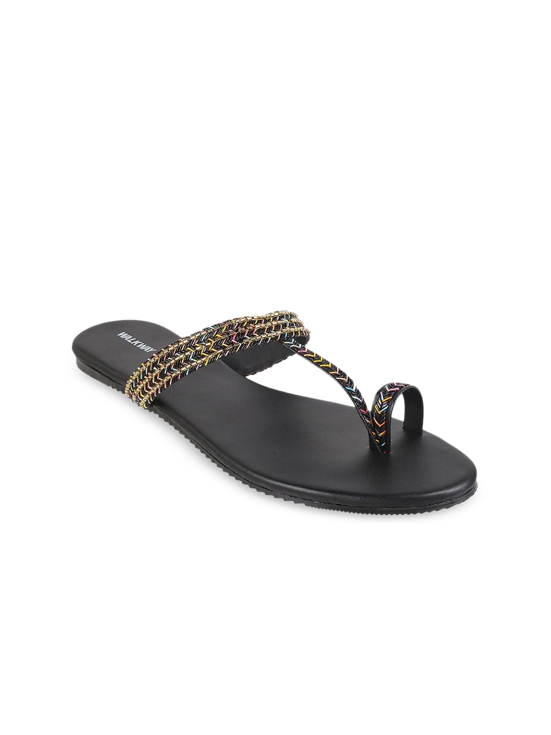 

WALKWAY by Metro Women Ethnic - Embellished One Toe Flats, Black