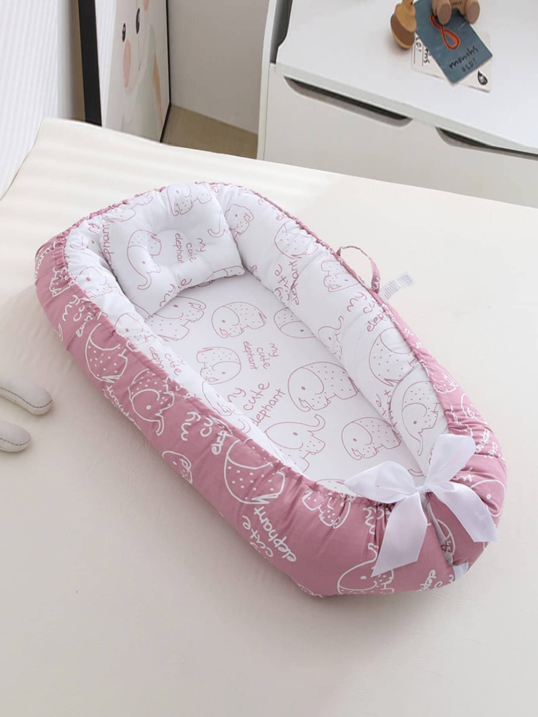 

SYGA Infants Printed Cotton Portable & Foldable Reversible Sleeping Bed Nest, White