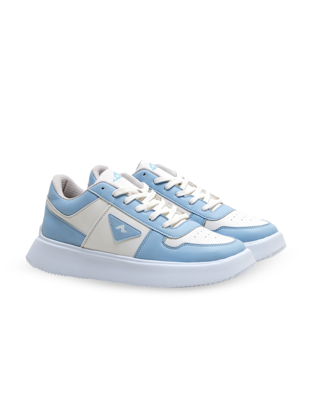 

adeboy Men Lace-Ups Colourblocked PU Sneakers, White