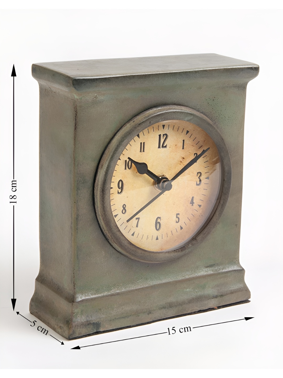

Fabindia Grey & Beige Metal Contemporary Table Clock