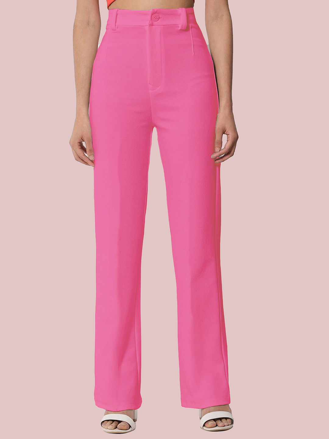 

N N ENTERPRISE Women Original High-Rise Trousers, Pink