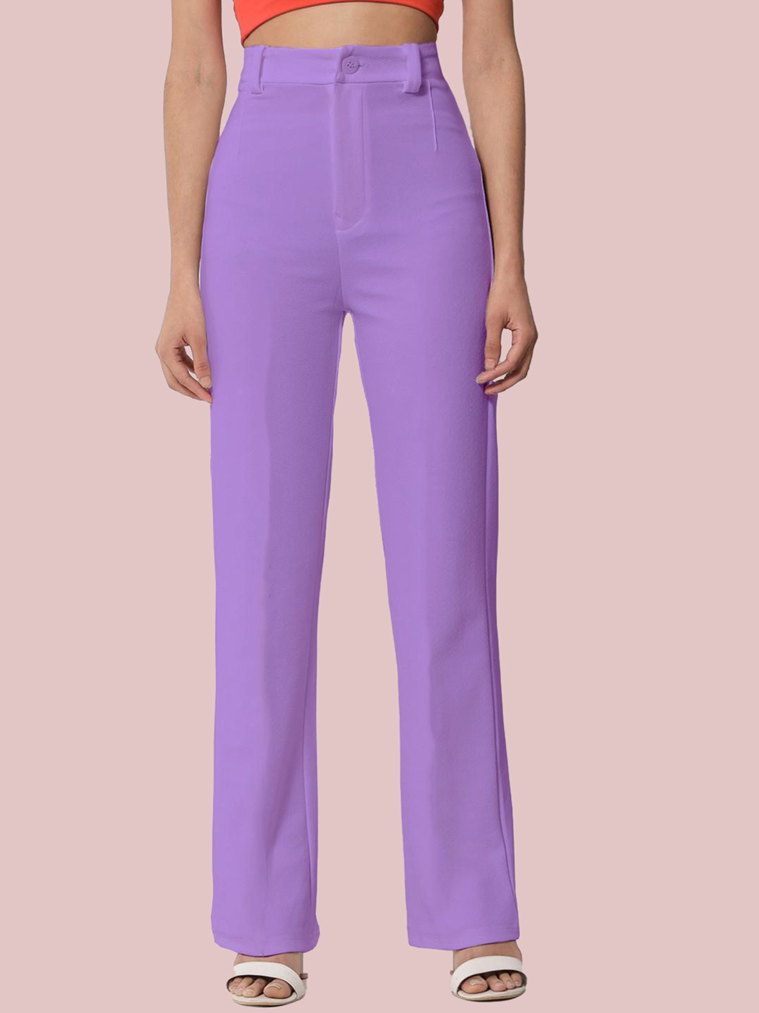 

N N ENTERPRISE Women Original High-Rise Trousers, Purple