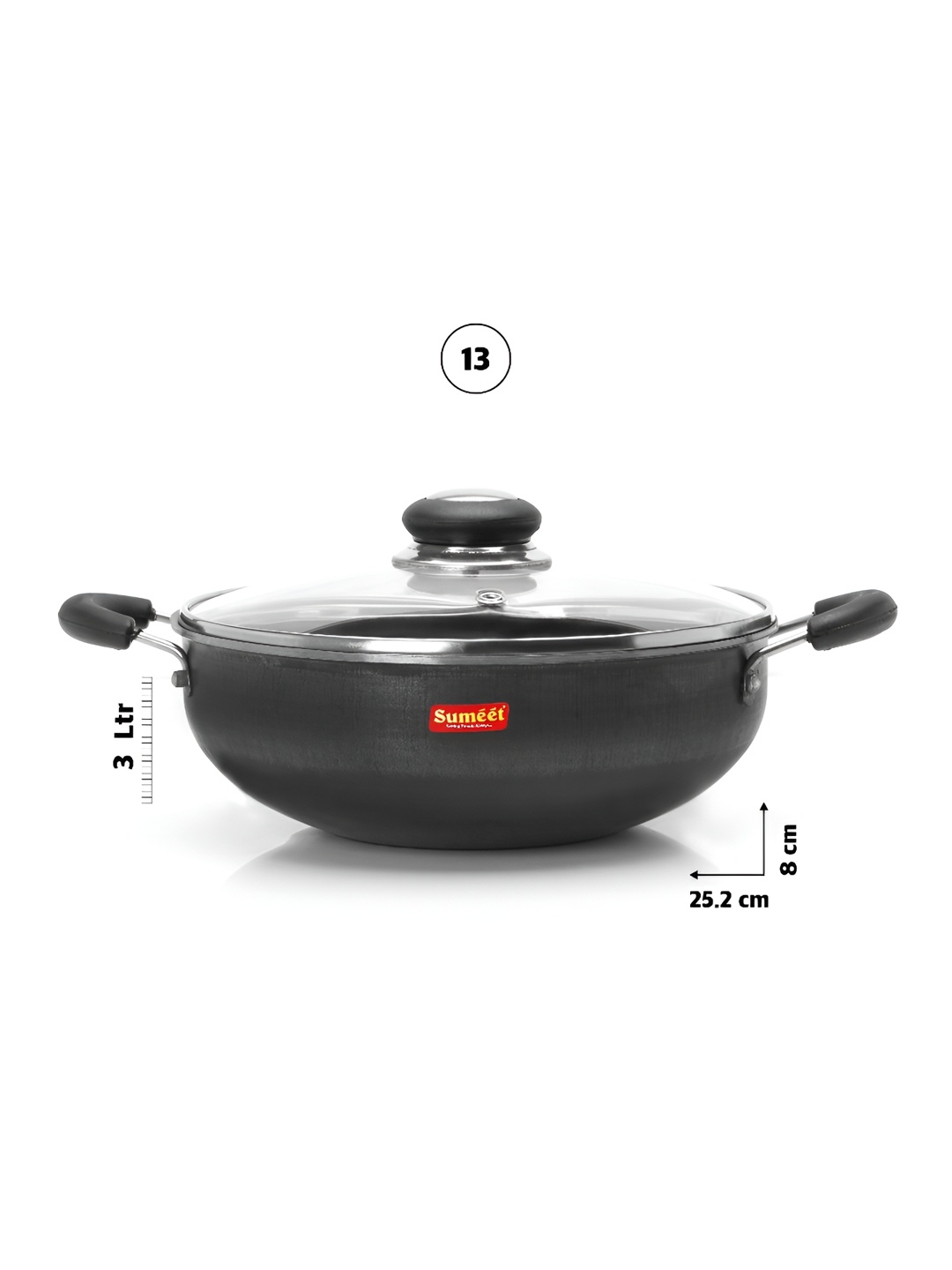

Sumeet Black Iron Dishwasher Safe Kadhai or Wok