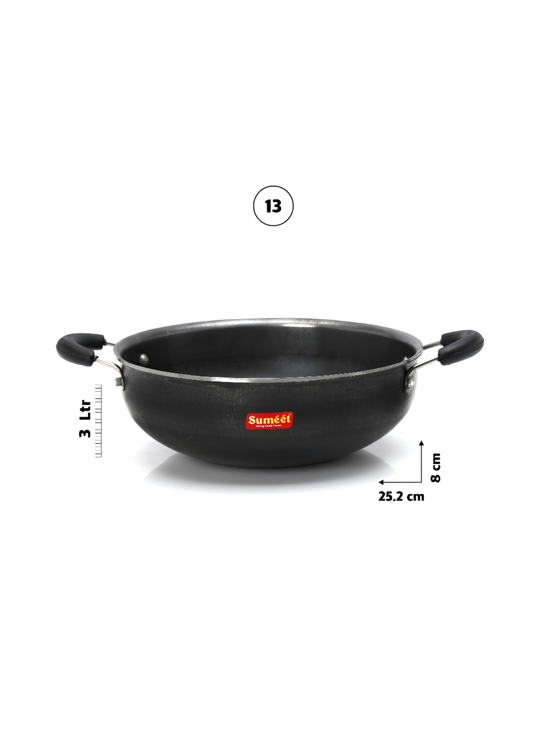 

Sumeet Black Iron Dishwasher Safe Kadhai or Wok